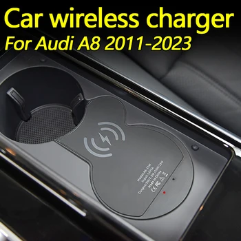 Audi A8 Automobilių Belaidis Kroviklis 15W Greito Įkrovimo QI Protokolo Cigarečių Degiklio USB Įkroviklį 