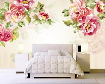 šiuolaikinės mados tapetai retro ranka-dažytos rose TV foną, sienos papel de parede 3d tapetai, freskos tėtis peint beibehang