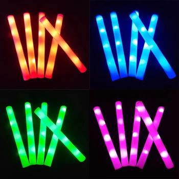 12 Vnt LED Švyti Lazdos Urmu Spalvinga RGB Švyti Putų Stick Vamzdis Tamsiai Šviesos Kalėdos Gimtadienis, Vestuvės Prekes