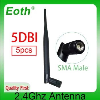 Eoth 5vnt 2.4 Ghz 5dbi Wifi Antenos DI PBX SMA Male jungtis 2.4 G Omni-Directional 2.4 ghz antenas Belaidžio Maršrutizatoriaus Antenos