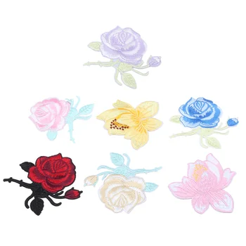 36 VNT Drugelis Gėlės Geležies Pleistrai Spalvinga Siūti Appliques Siuvinėjimo Ženklelis Logotipas Pleistras Aplikacijos Rožės