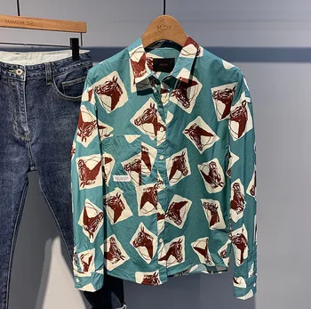 Vintage Drabužiai, Spausdinimo Streetwear Vyrų Laisvi Marškinėliai ilgomis Rankovėmis Vyrų Viršūnes Harajuku Mados Atsitiktinis Kontrastas Marškinėliai Vyrams H35