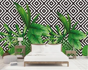 Beibehang Užsakymą tapetai, švieži, modernus minimalistinio trimatis augalų geometrinis mozaika TV fono sienos 3d tapetai