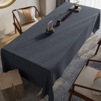 Kinijos klasikinės medvilnės, lino staltiesė audinys atsparus vandeniui arbatos staltiesė vientisos spalvos tablecl EKLing253
