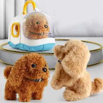 Vaikų elektros žaislas šuo modeliavimas pliušinis meškiukas pavadėlio šuo vaikščioti protingas robotas šuo
