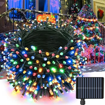 Y2K 200 LED Saulės String Žibintai su 8 Režimais, atsparus Vandeniui Lauko Kalėdų String dega Kiemo Kalėdų Dekoracijas 326