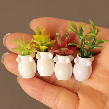 1:12 Miniatiūriniai Lėlių Žalieji Augalai Vazoninių Vazonas Bonsai Modelis Sodo Namų Dekoro Žaislas Lėlės Namas Priedai