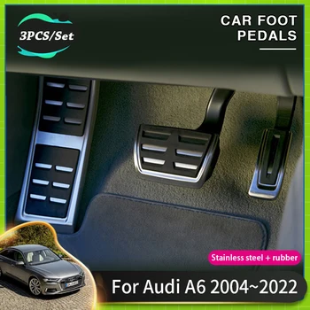 Automobilio Pedalą Ne Slydimo Pagalvėlės Audi A6 C6 C7 C8 Acessories 2004~2020 2022 Automobilį Akceleratoriaus Pedalu Padengti Trinkelėmis Dujų Stabdžių Acessories