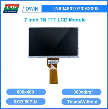 DWIN 7 Colių 800x480 24 bitų RGB 300nit TN TFT LCD Ekranas Capacitive Varžinio Jutiklinis Už ESP32 STM32