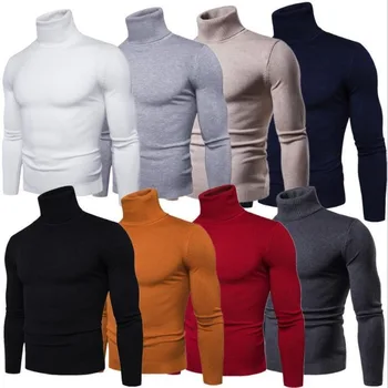 Golfo vyrų plonas megztinis atvartas visų rungtynių vilnos vyrų dugno megztinis