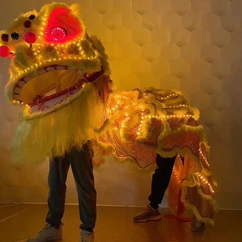 LED šviesos liūtas kostiumas Kinų naujieji Metai tradiciniai liūto šokiai rekvizitai festivalis veiklos apšvietimo atmosfera dvigubai liūtas