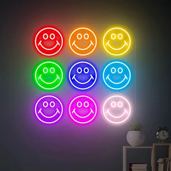 Šypsena LED Neonas Pasirašyti Užsakymą Led Šviesos Sienos Meno Apdaila Rankų darbo Neon Šypsena Dovanos, Pasirašyti Neoninės Šviesos Asmeniniams Kalėdų Dovanos