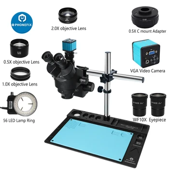 Trinokulinis Skaitmeninis Mikroskopas HDMI 1080P LED USB Microscopio Mobiliojo Telefono Mikroskopo vaizdo Kamera, skirta MIKROSCHEMOS Patikrinimo Litavimo Įrankiai